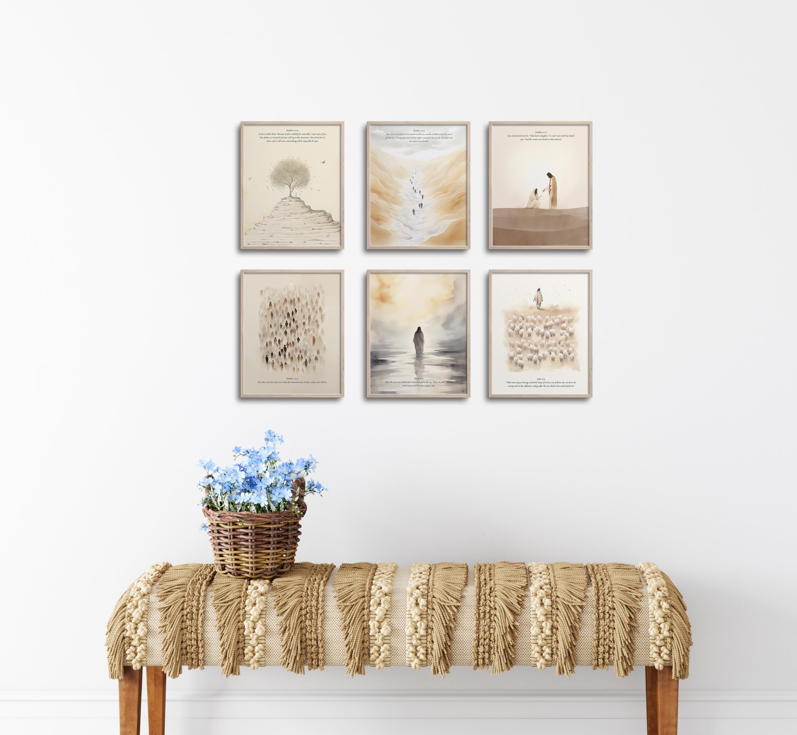 Christian Wall Art Set - Bible Verses Decor for Home & Classroom