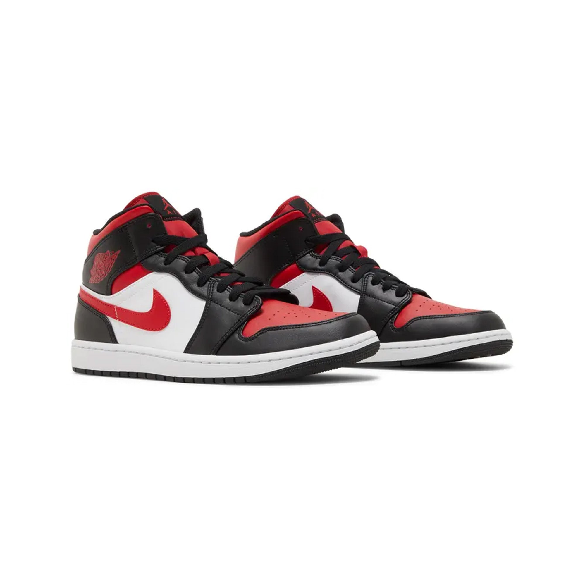 Air Jordan 1 Mid 'Bred Toe' Basketball Shoes - New Authentic Sneakers for Men | High-Performance Court Shoes for Basketball, Streetwear & Casual Style