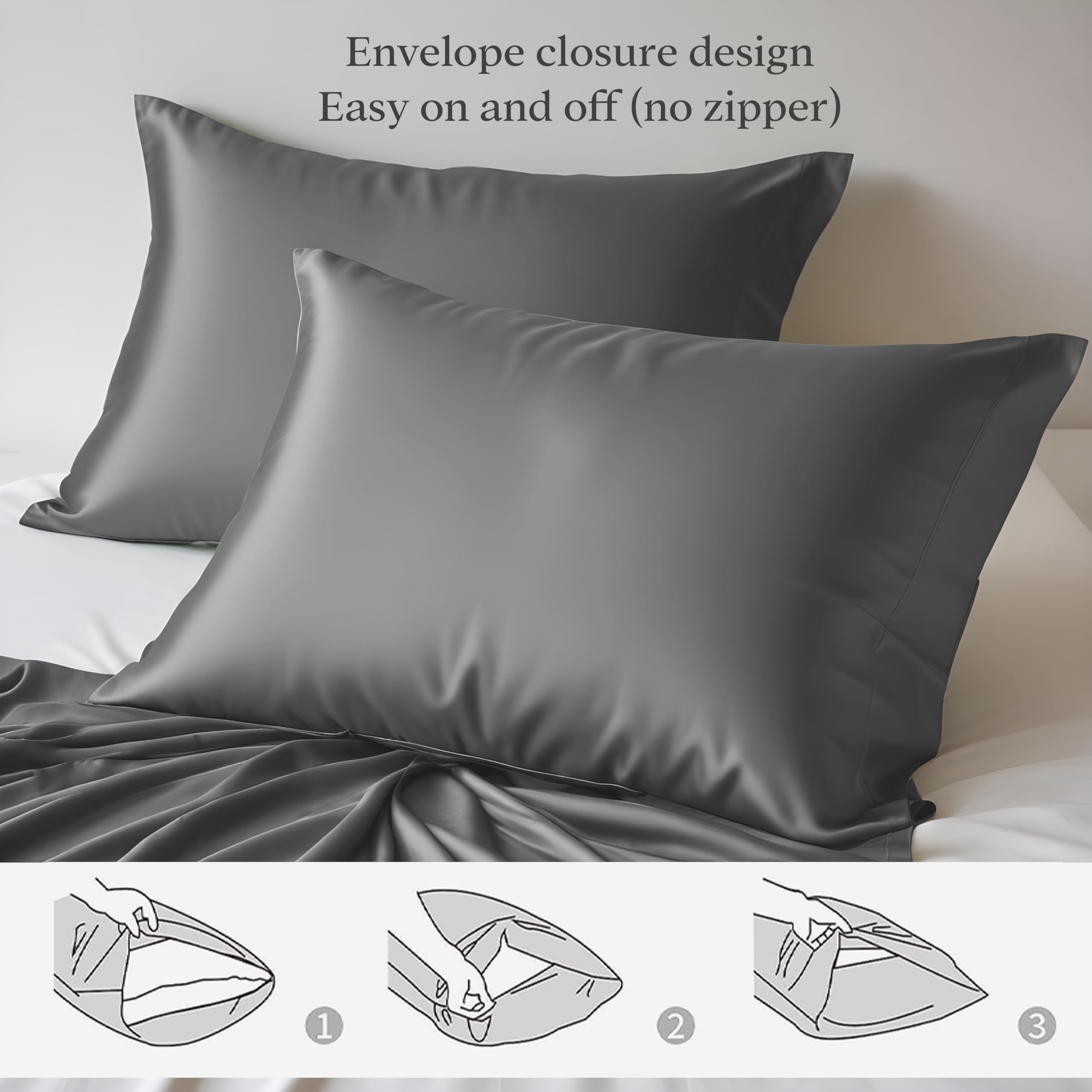 Linenwalas King Size Duvet Cover Set - Soft & Breathable Bamboo Viscose, Lightweight Cooling Comforter Cover with Zipper Closure & Corner Ties, Includes Fitted Sheet (King, Light Grey) - Perfect for Hot Sleepers & All-Season Bedding Comfort