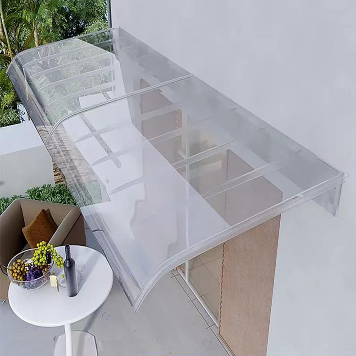 Modern Polycarbonate Window & Door Awning Canopy - UV Rain Snow Protection Outdoor Shelter (50x200cm/20x79