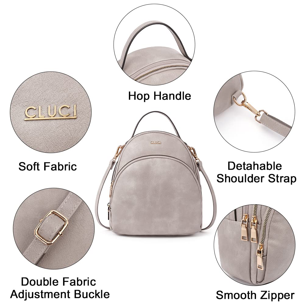 CLUCI Women's Leather Backpack Purse - Convertible Travel Backpack & Shoulder Bag for Women, Stylish Designer Daypack for Work, School, College, Commute and Weekend Getaways