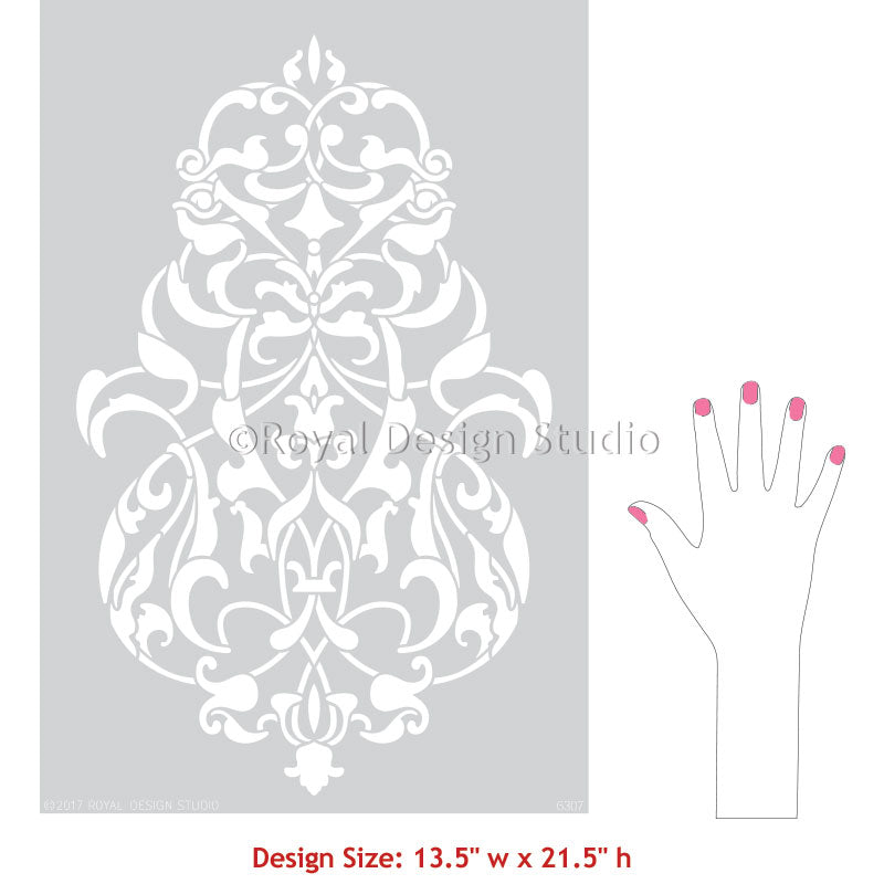 Negroli Ornament Wall Art Stencil - Decorative Painting Template for DIY Home Decor, Wall Murals, and Furniture Upcycling | Perfect for Living Room, Bedroom, and Craft Projects