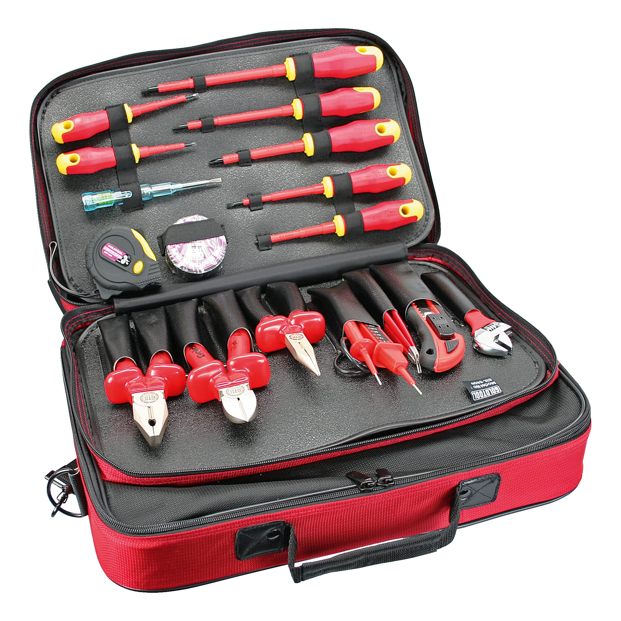 43025 Professional Electrician Tool Bag Set - 18-Piece Heavy Duty Organizer for Electricians & Contractors - Perfect for Home Repairs, Construction Sites & DIY Projects