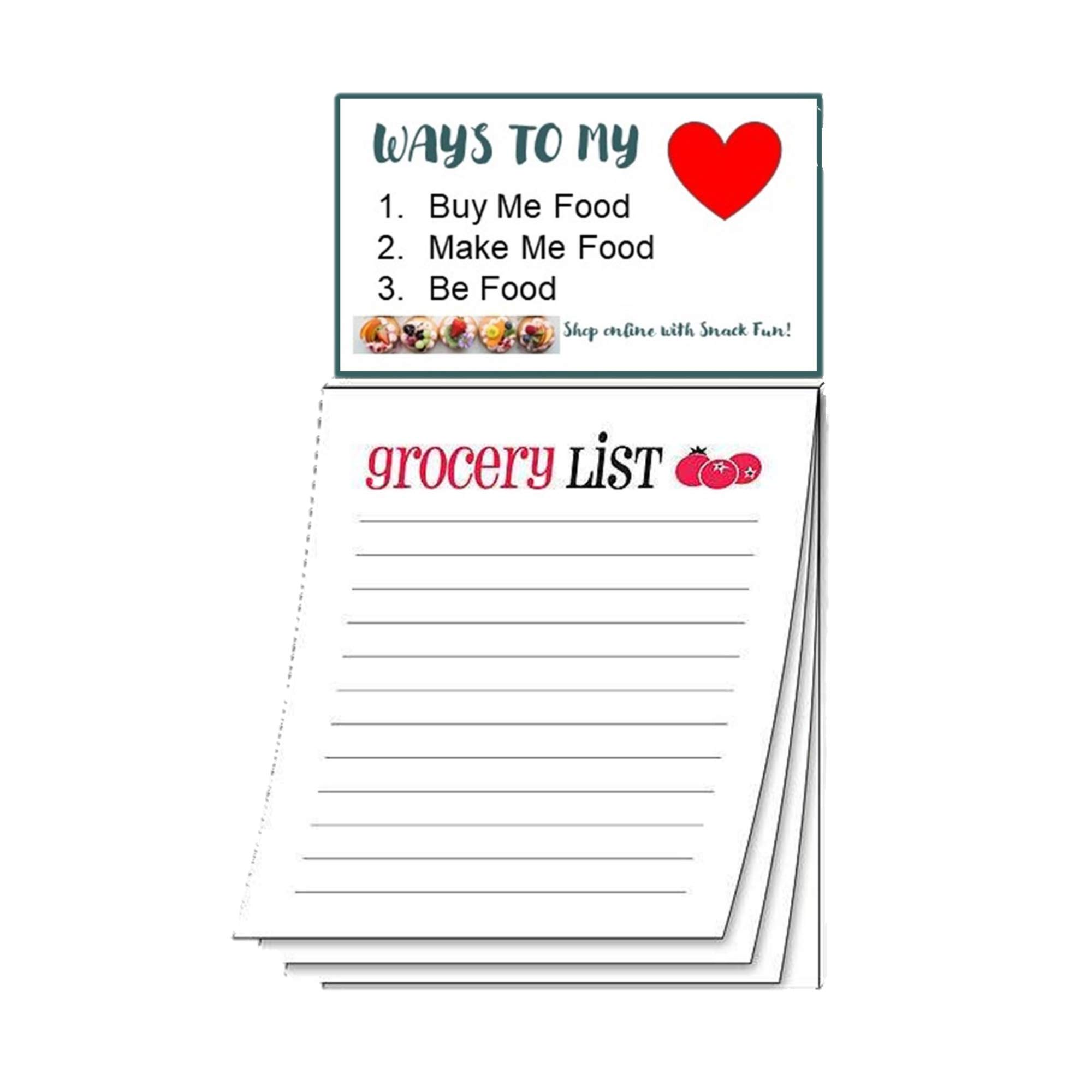 Snack Fun 5-Pack Microwavable Ready-to-Eat Meals Variety Bundle - 60 Second Quick Meals with Free Grocery Shopping List Notepad - Perfect for Office Lunches, College Dorm Meals & Emergency Food Supply