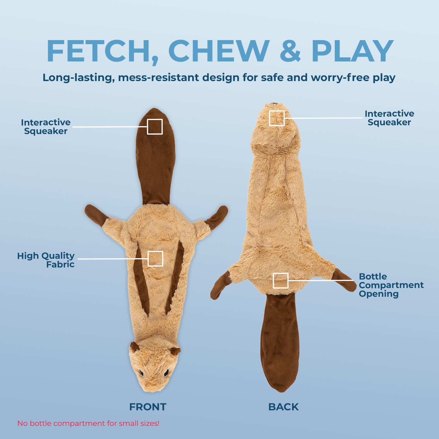 2-in-1 Squeaky Dog Toy for All Sizes - No Stuffing, Holds Bottle | Indoor Play Fun