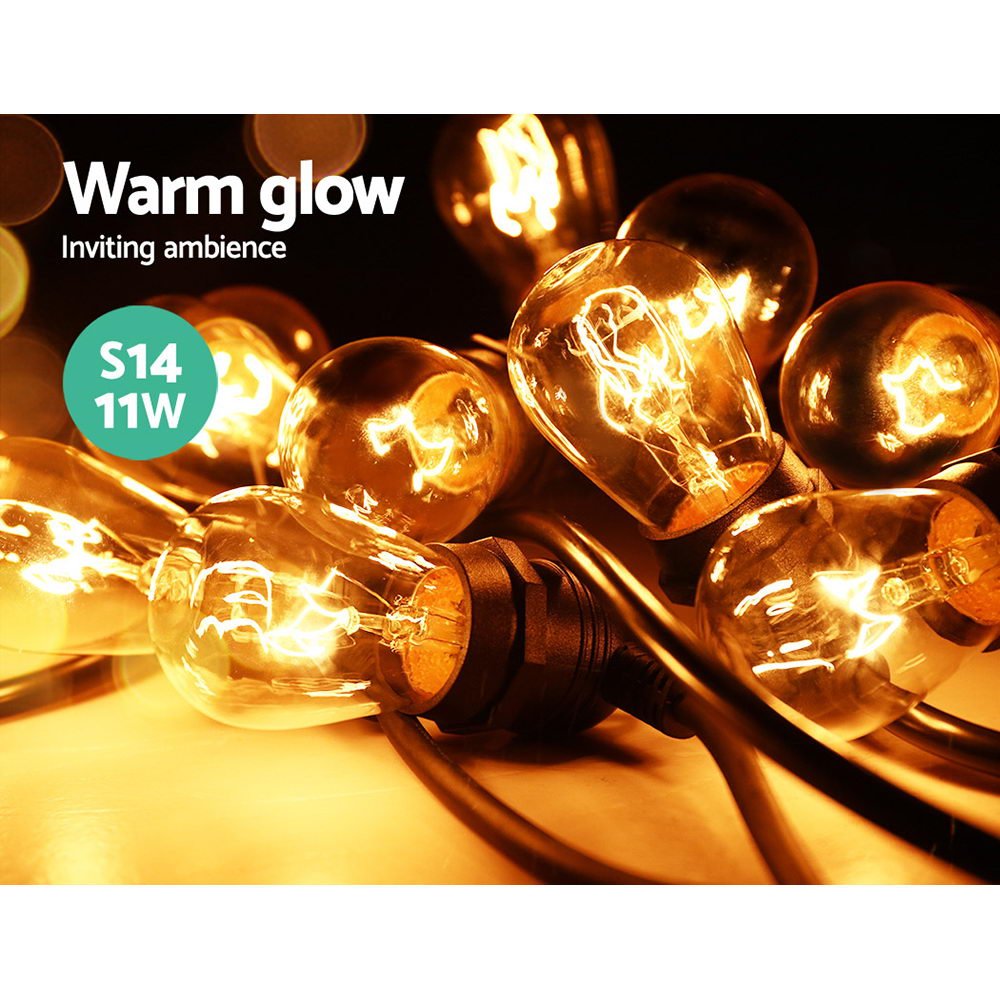 47m Outdoor String Lights - Waterproof LED Fairy Lights for Christmas, Wedding, Garden Party, Patio, Backyard Decor (Warm White) | Perfect for Holiday, Birthday, and Special Events