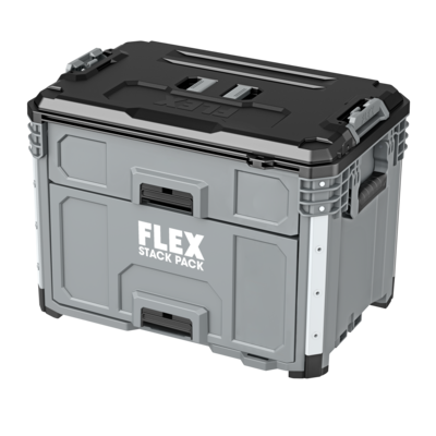 FLEX STACK PACK™ FS1106 2 Drawer Tool Box - Heavy Duty Plastic Tool Storage Organizer for Garage, Workshop & DIY Projects