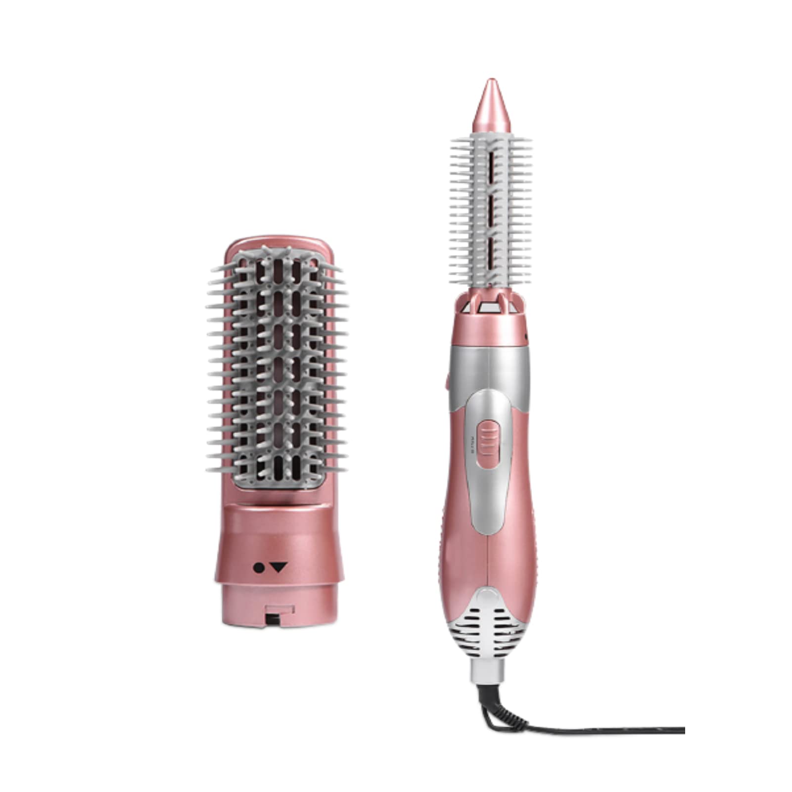 Qkiss 3-in-1 Rotating Hot Air Brush - Electric Hair Styler, Blow Dryer & Curler with Ionic Technology for Frizz-Free Styling | Perfect for Salon-Quality Blowouts, Curls & Straightening at Home