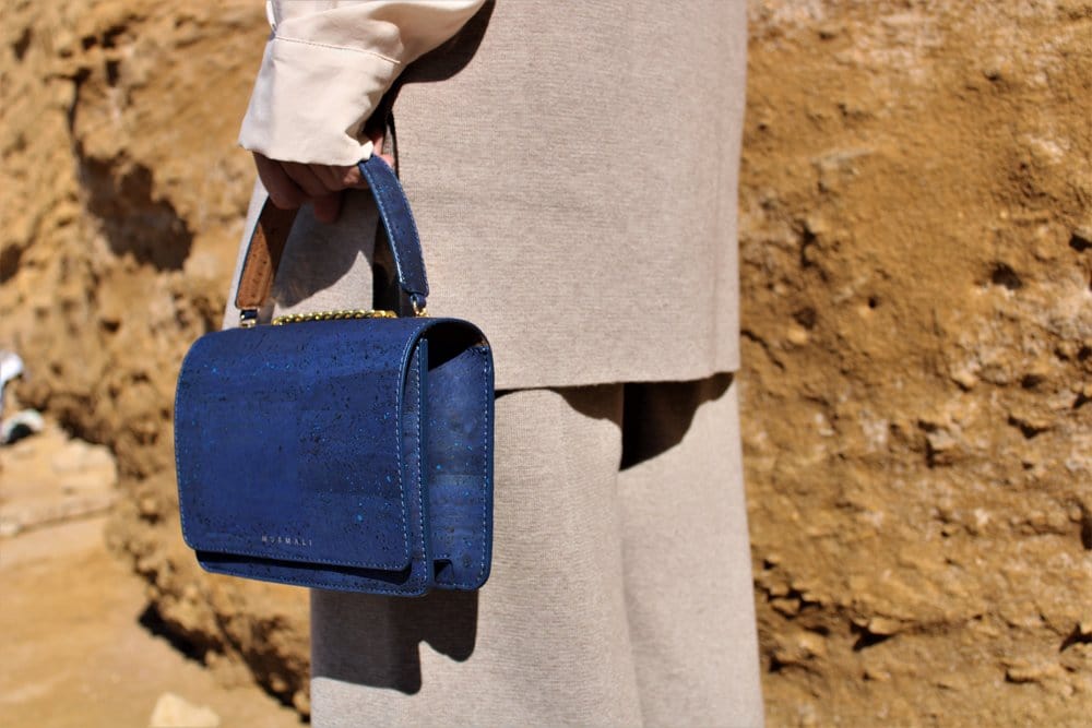 Alpha Handcrafted Cork Vegan Crossbody Bag for Women | Navy Blue | Eco-Friendly Purse for Travel, Shopping & Everyday Use