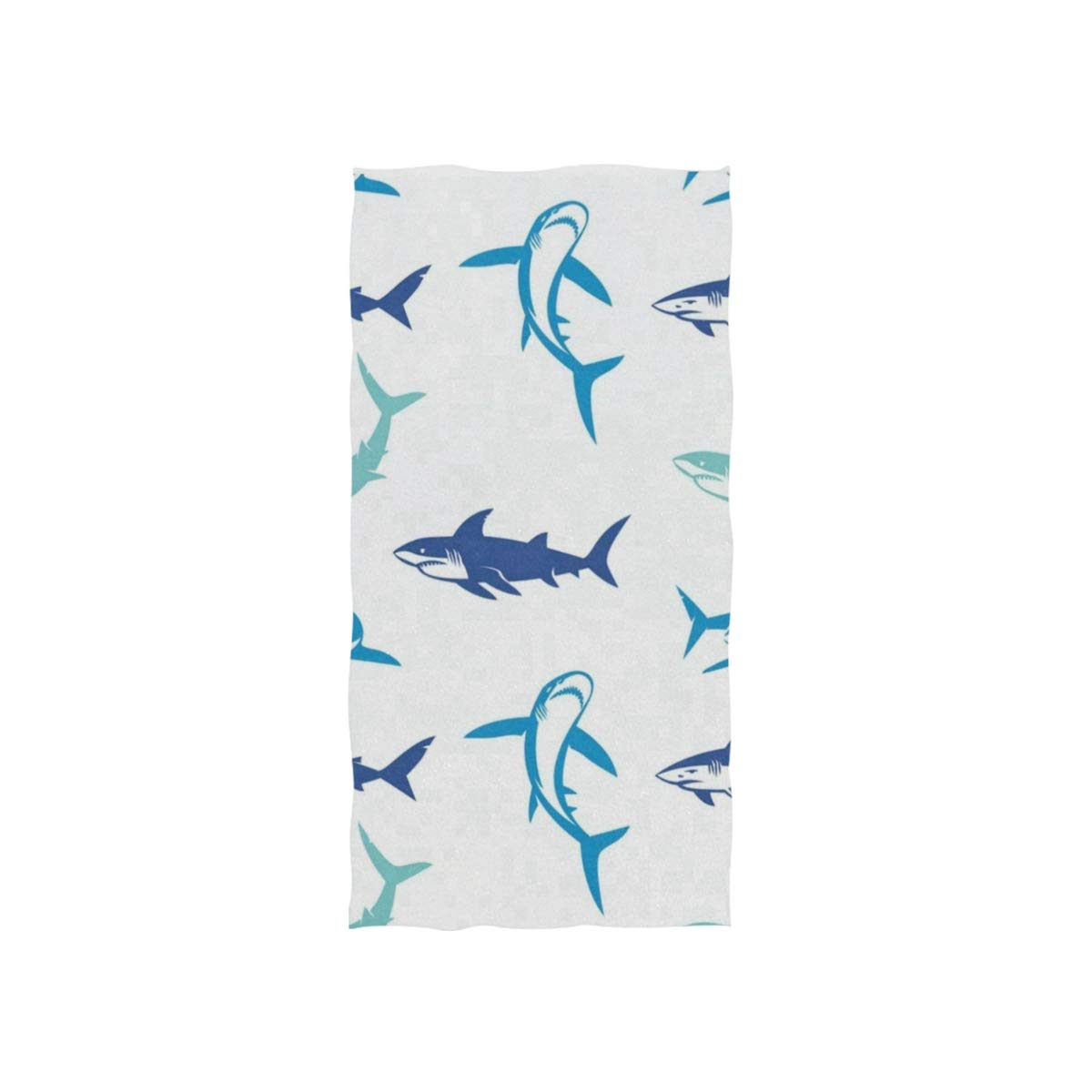 Colorful Cartoon Sharks Cotton Hand Towels & Washcloths - Soft Face Cloths for Home, Kitchen, Bathroom, Spa, Gym, Swim & Hotel Use - Perfect for Beach Trips, Pool Parties & Kids' Bath Time