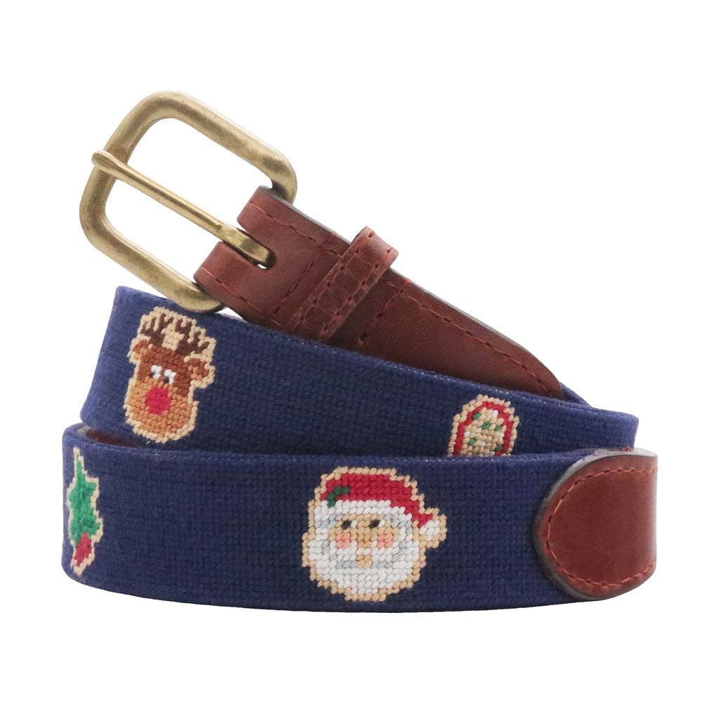 Smathers & Branson Christmas Cookies Needlepoint Belt - Handmade Holiday Fashion Accessory for Men & Women | Perfect for Christmas Parties, Office Gifts & Festive Outfits