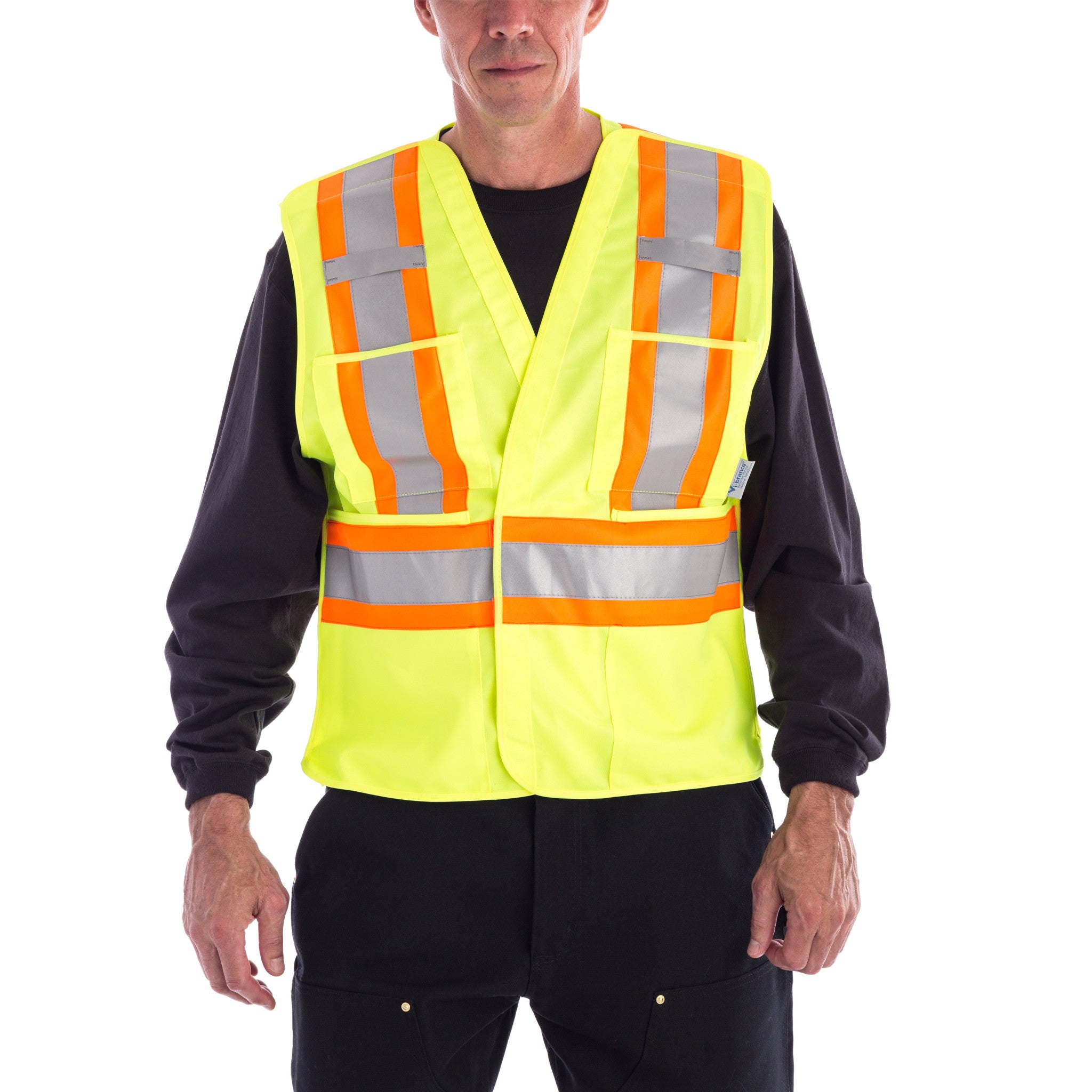 Viking High Visibility Safety Vest - ANSI Certified Yellow 6135GN Reflective Work Vest for Construction, Road Crew & Emergency Workers - OSHA Compliant Safety Gear for Night Work & Low Light Conditions
