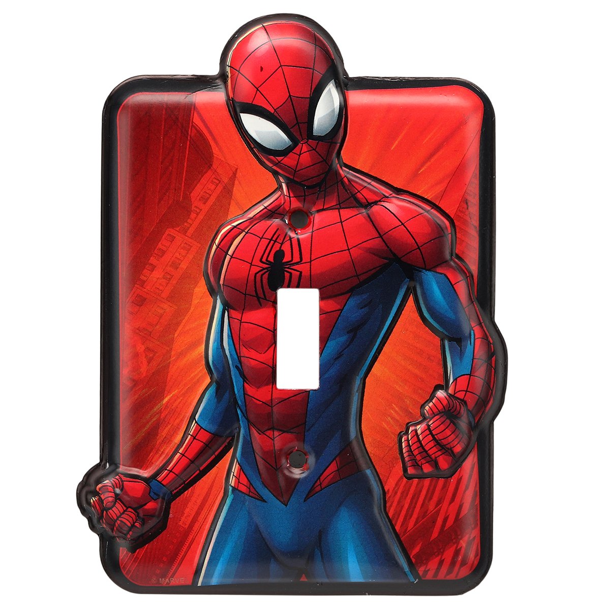 Marvel Spider-Man Embossed Metal Light Switch Cover - Superhero Home Decor for Bedroom, Man Cave, Kids Room & Office - Easy DIY Installation
