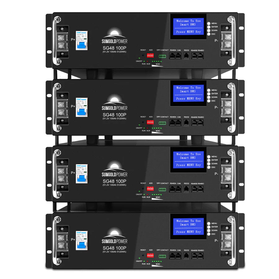SunGoldPower 48V 100Ah LiFePO4 Lithium Battery for Server Rack - High Capacity Backup Power for Data Centers, Solar Systems & Off-Grid Applications