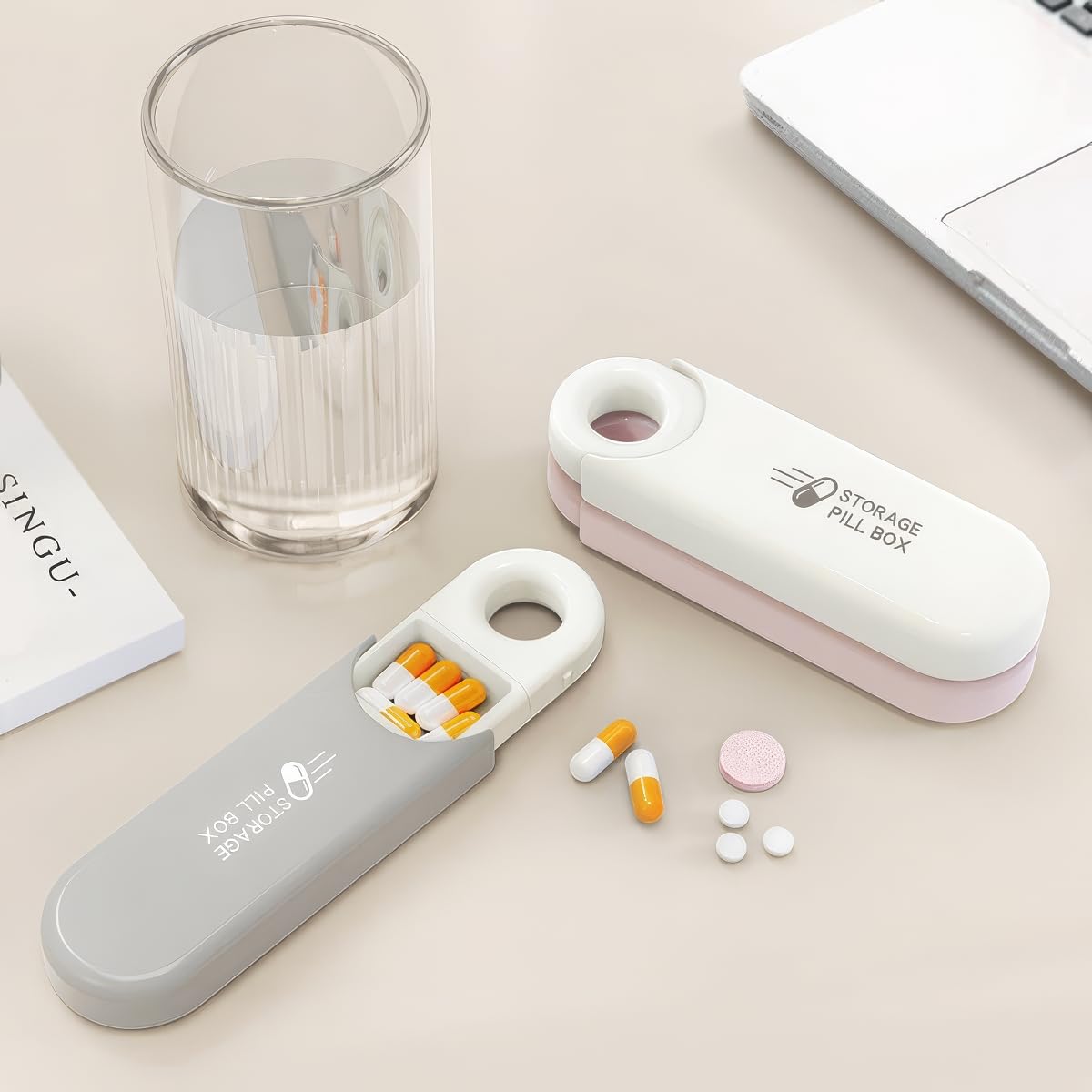 Loomify Portable Pill Organizer Box for Vitamins & Medicines - Daily Use & Travel Pill Case - Waterproof Compact Pill Box (Pink) - Perfect for Home, Office, Gym & Vacation