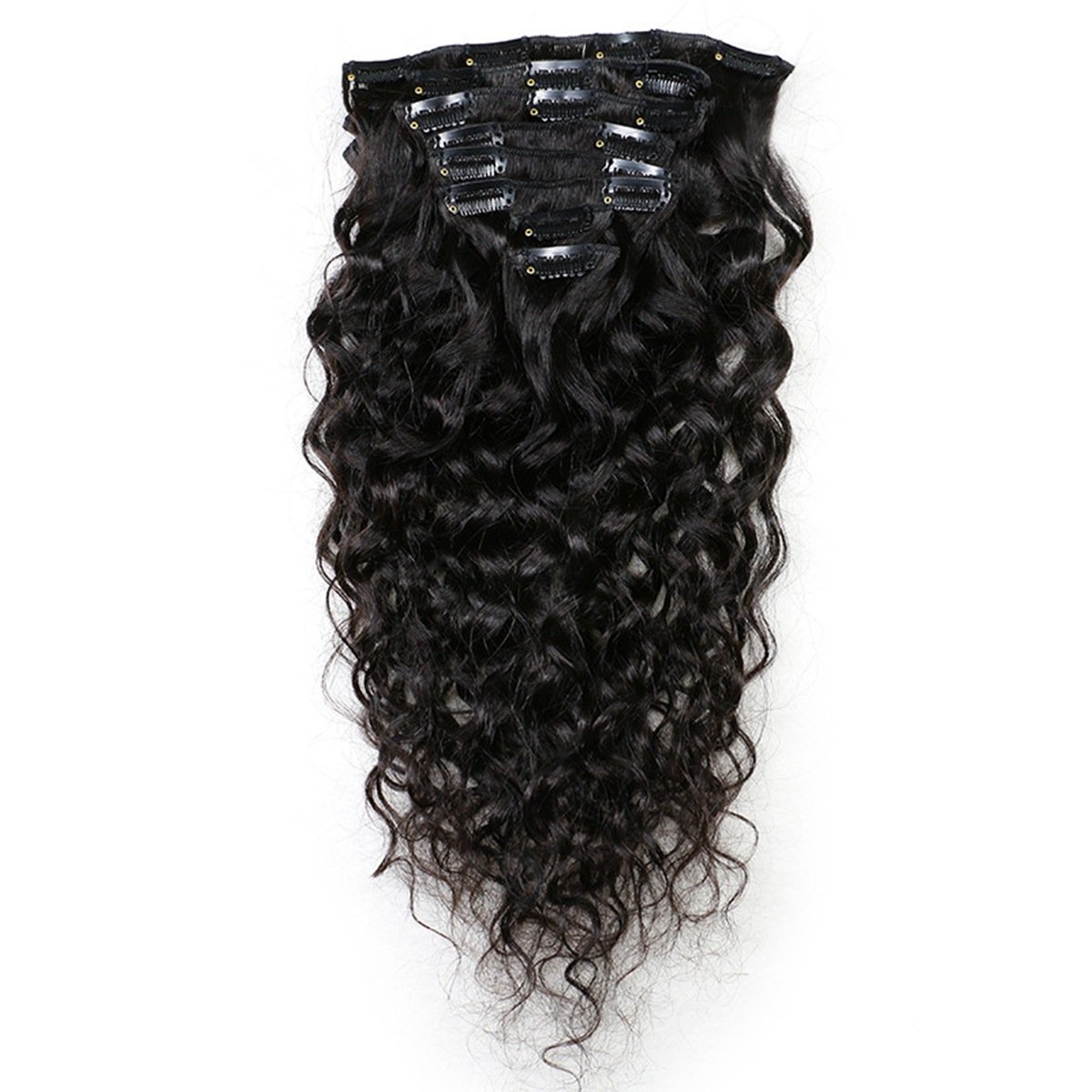 100% Brazilian Human Hair Clip-In Extensions for Black Women - 8-Piece Set (120g, 24 Inches, Natural Wave, Natural Color) | Perfect for Daily Styling, Special Occasions & Volume Boost