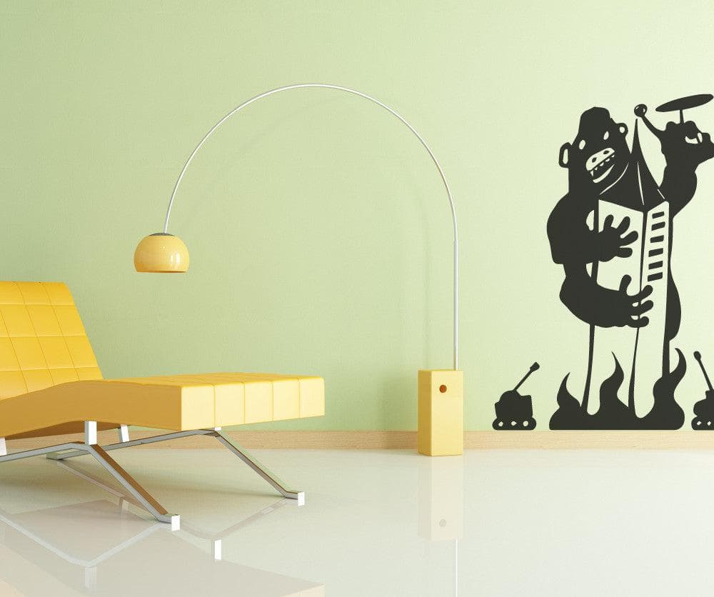 Gorilla Attack Vinyl Wall Decal Sticker - Premium Removable Art for Home, Office & Nursery Decor - #OS_MB487