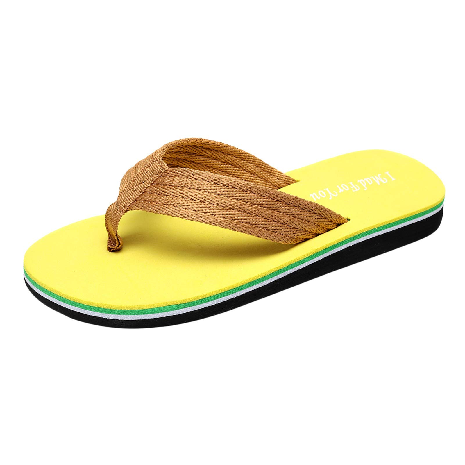 Men's Summer Flip Flops - Lightweight Comfortable Flat Soft Bottom Casual Beach Sandals for Outdoor, Pool, and Travel
