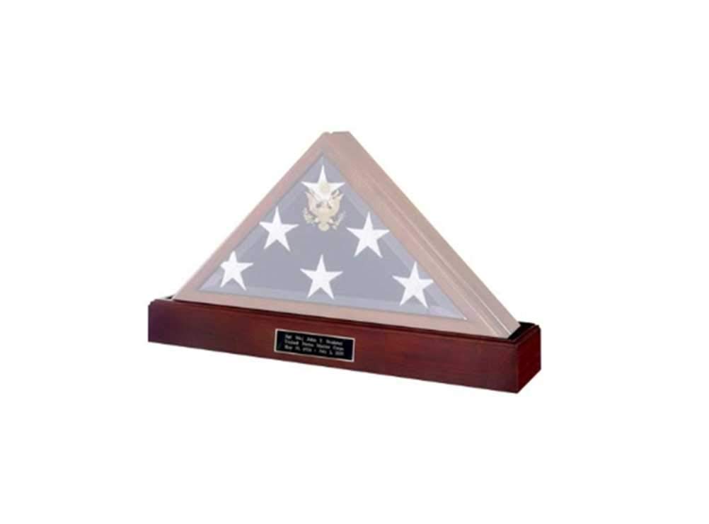 Military Flag and Medal Display Case Shadow Box - Premium Wooden Wall Mounted Frame for Army, Navy, Air Force Decor - Perfect for Home, Office, or Gift for Veterans