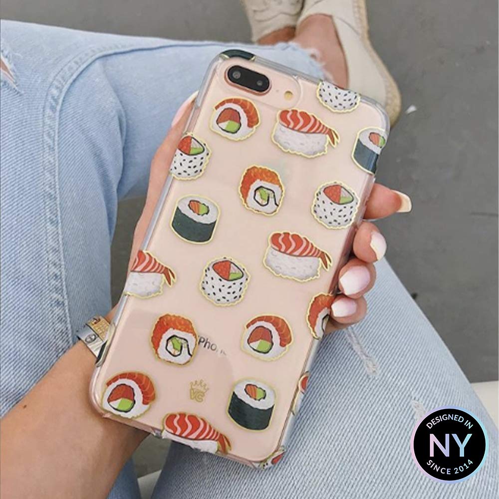 VELVET CAVIAR iPhone 7 Plus & 8 Plus Case - Cute Sushi Design Clear Protective Phone Cover for Women & Girls | Perfect for Everyday Use, School & Travel