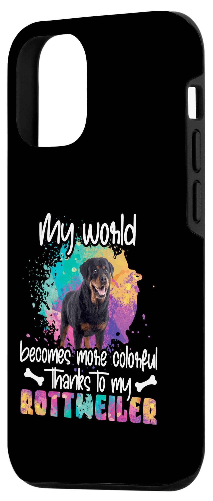 Colorful Rottweiler Design iPhone 12/12 Pro Case - Trendy Protective Phone Cover for Fashion Lovers | Perfect for Daily Use, Travel & Outdoor Activities