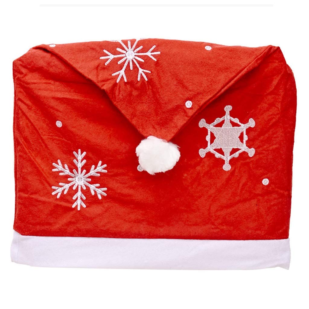 UXZDX 4-Piece Santa Claus Hat Chair Covers - Festive Christmas Decorations for Home, Party & Holiday Decor - Perfect for Christmas Tree, Fireplace & New Year Celebrations
