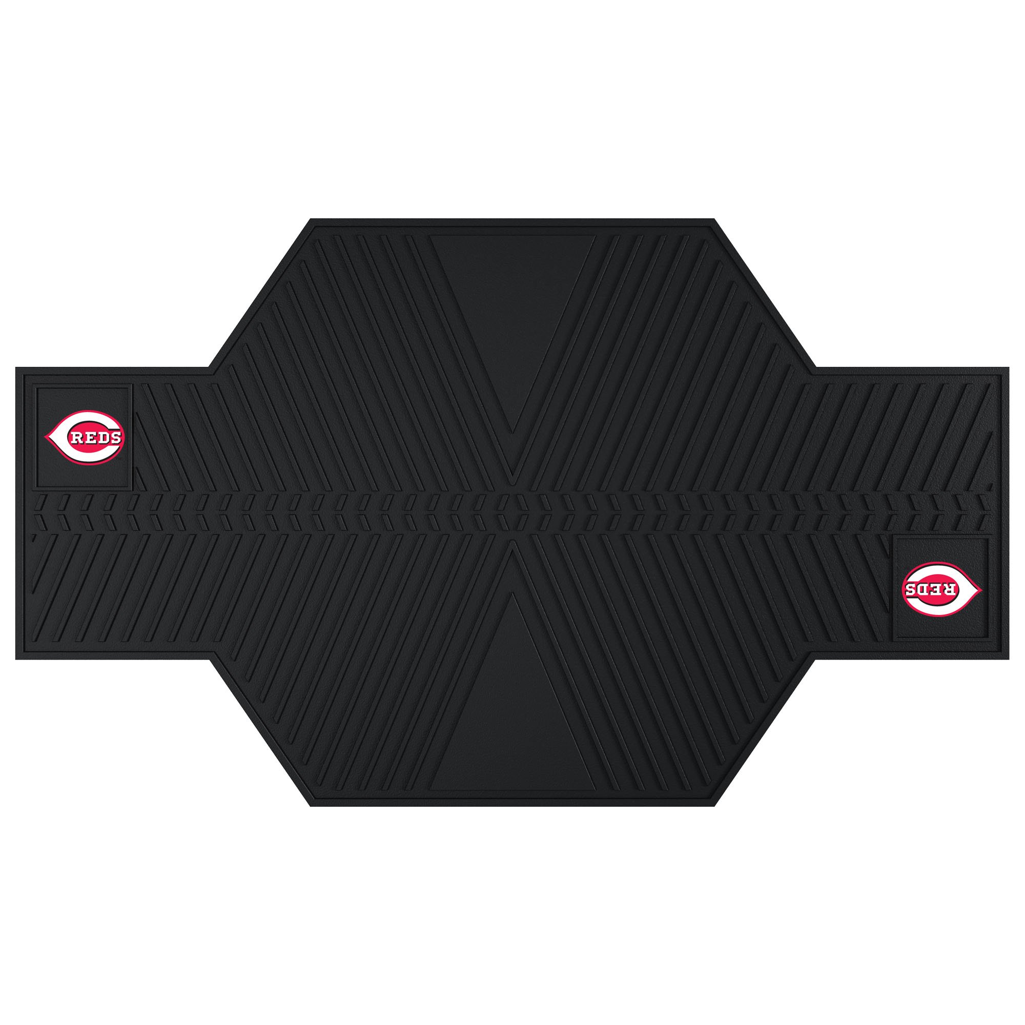 FANMATS 15349 MLB Cincinnati Reds Motorcycle Floor Mat - Durable Non-Slip Rubber Doormat for Garage, Entryway, and Home Decor - Perfect for Sports Fans and Motorcycle Enthusiasts