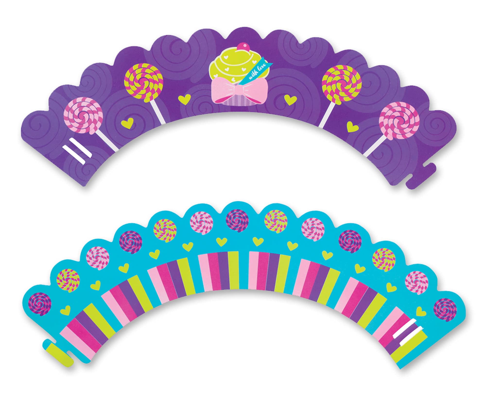 DECOPAC Premium Sweets & Candy Cupcake Wraps - Edible Decorations for Birthday Cakes, Baby Showers & Party Desserts