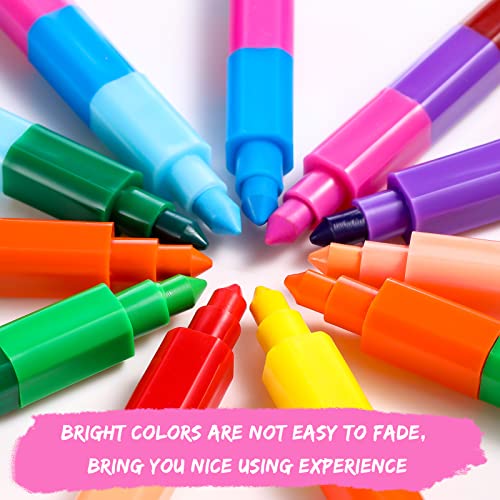 72-Piece Stackable Rainbow Crayons - 12 Colors for Kids DIY & Party Favors - School & Office Supplies