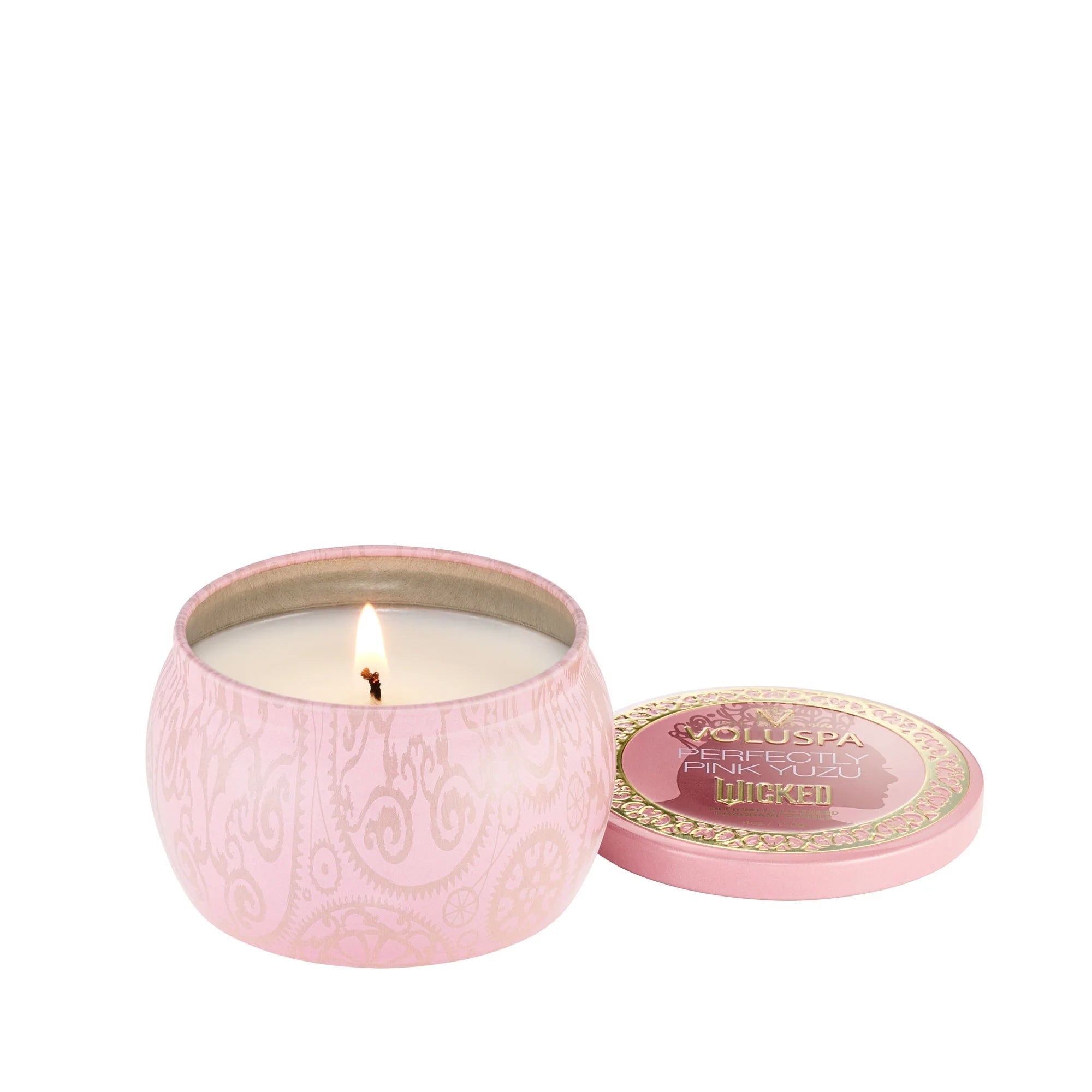 Glinda’s Perfectly Pink Yuzu Mini Tin Candle (Wicked Collection) – Sweet Citrus Scent for Home, Office & Gifts – Aromatherapy & Relaxation