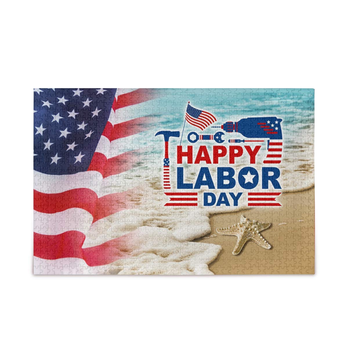 500-Piece Jigsaw Puzzle - Happy Labor Day Artwork Puzzle Game for Kids, Teens & Adults | Fun Family Activity, Party Game & Stress Relief