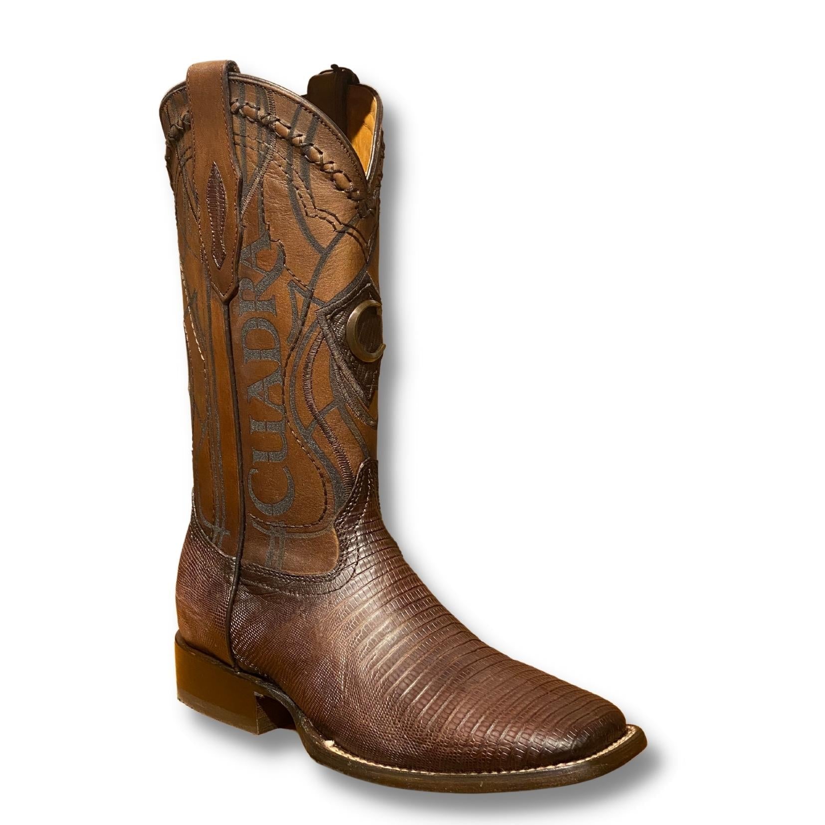 Men's Cuadra Brown Cowboy Rodeo Boots - Genuine Lizard Leather Western Dress Boots for Rodeo, Country Dancing & Casual Wear