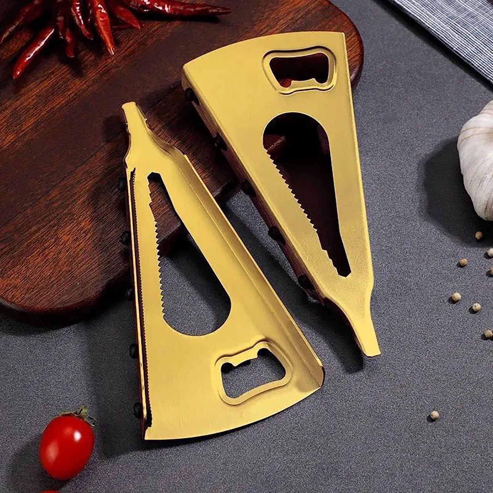 Zerlibeaful Multifunctional Can Opener - Premium Metal Kitchen Tool for Beer & Beverage Cans - Gold Color, One Size - Perfect for Camping, Picnics & Home Kitchen Accessories