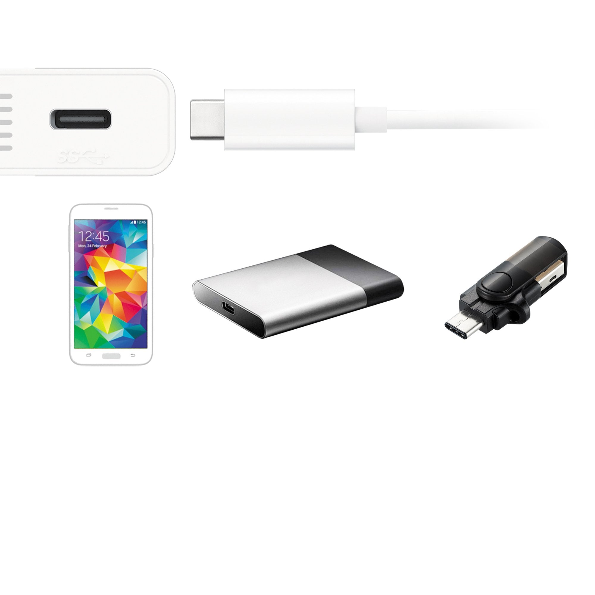 4-Port USB C Hub with 100W Power Delivery - High-Speed Data Transfer & Charging for MacBook, iPad, Surface Pro - Perfect for Home Office & Travel Accessories