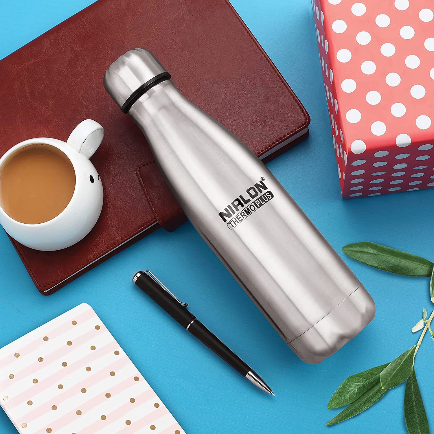 NIRLON Stainless Steel Vacuum Insulated Water Bottle 750ml - Leak Proof, Keeps Hot & Cold for 24 Hours - Perfect for Office, Gym, Hiking, Travel & Outdoor Activities