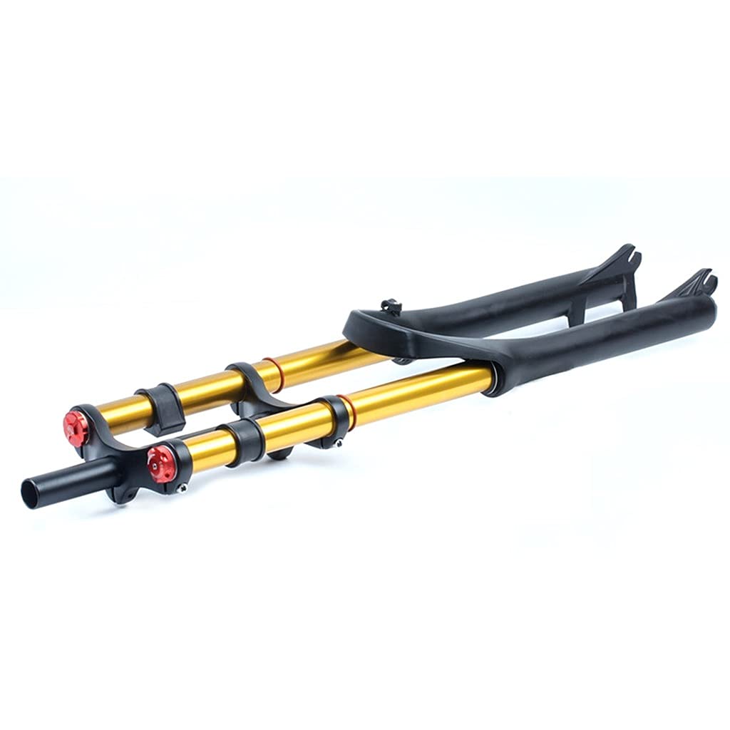 **Premium Magnesium Alloy Bike Front Air/Oil Fork - Double Shoulder Suspension for Downhill & MTB - Quick Release/Thru Axle - 27.5in (Oil Open Color) - Ideal for Off-Road Trails & Mountain Biking**