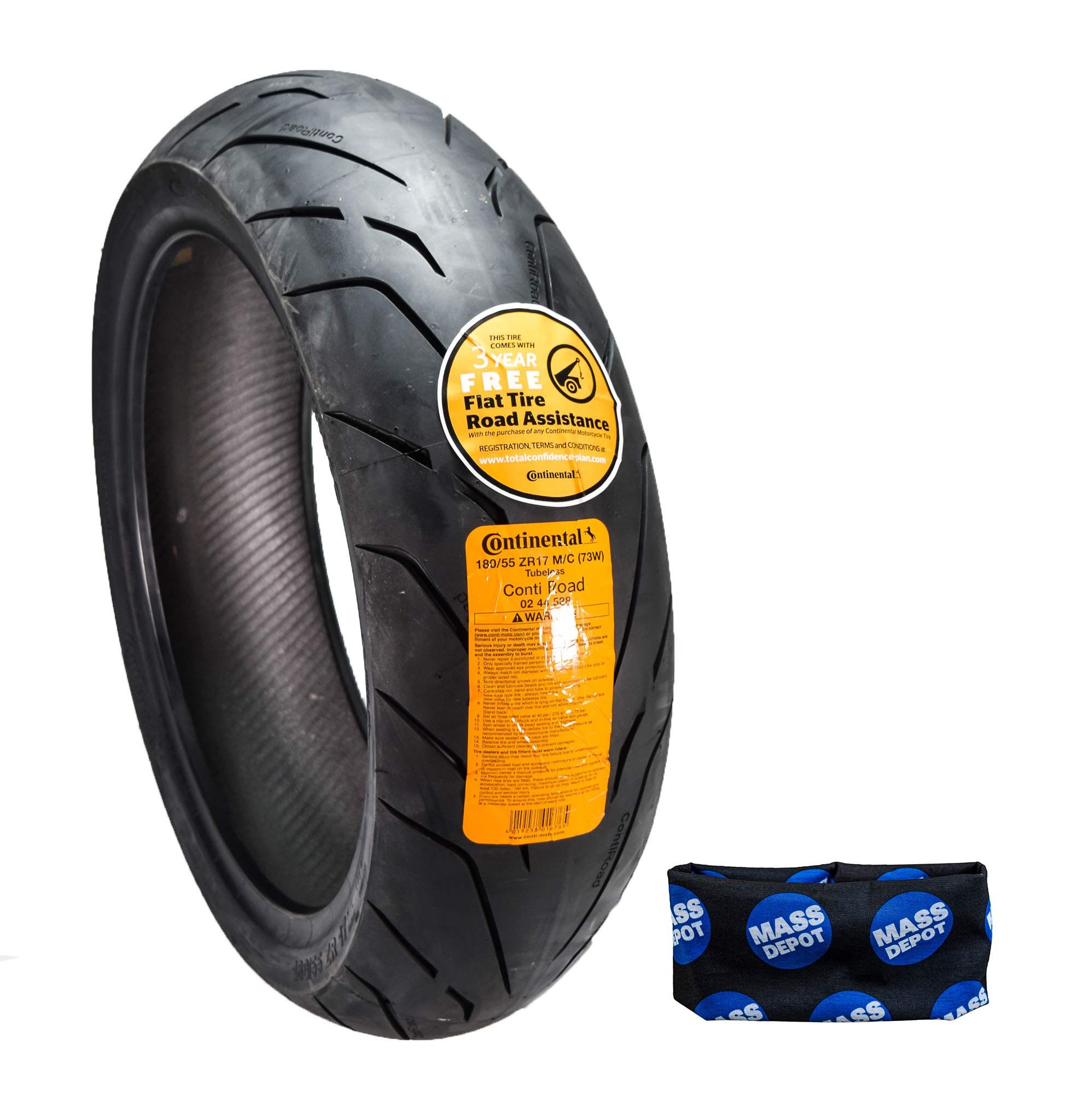 Continental ContiRoad Radial Motorcycle Sport Bike Tire - 180/55R17 Rear - High-Performance Grip for Sport Bikes & Touring - Ideal for Highway Cruising & Aggressive Riding
