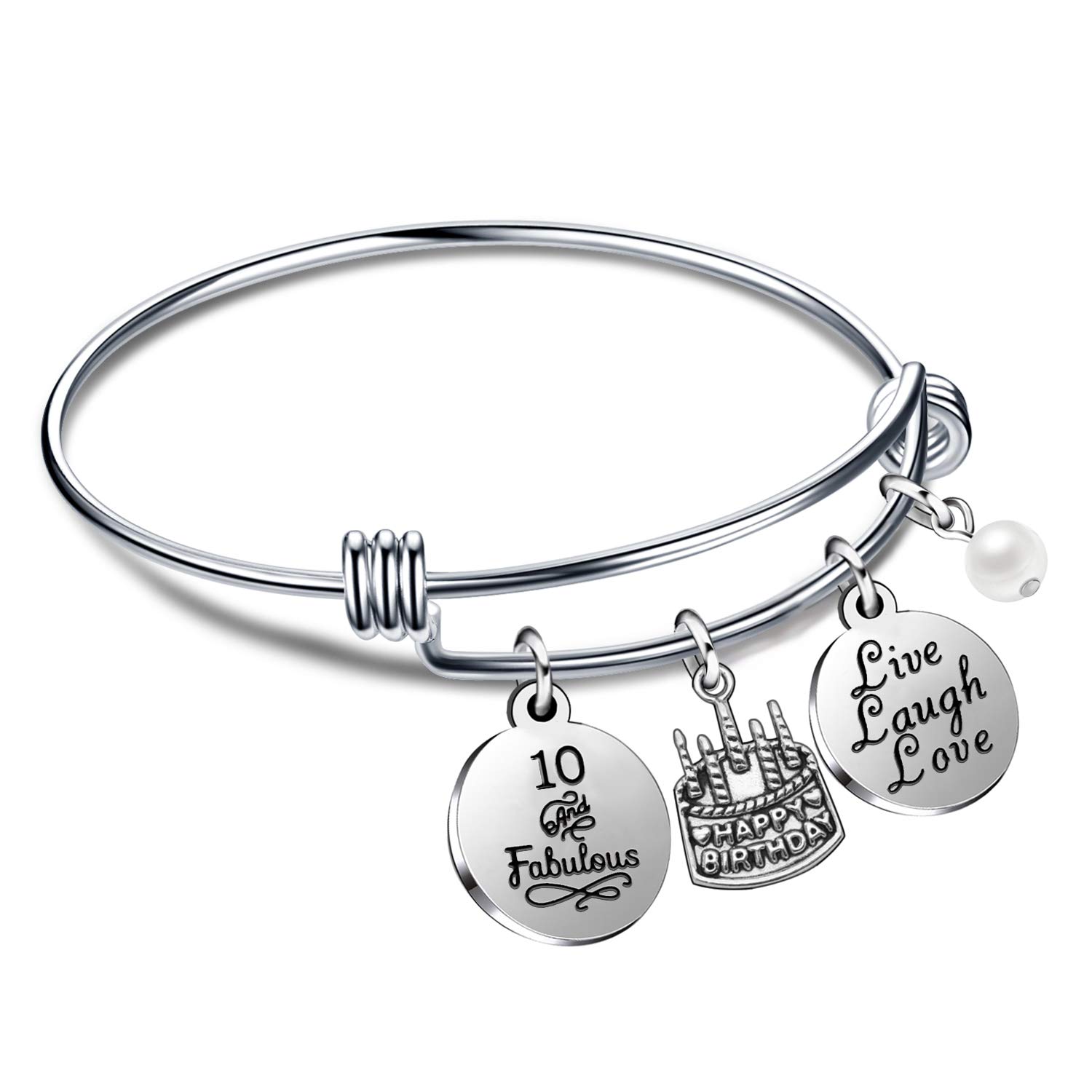 Live Laugh Love Bangle Bracelet - Birthday Gift for Women 10-70 - Perfect for Anniversaries & Special Occasions