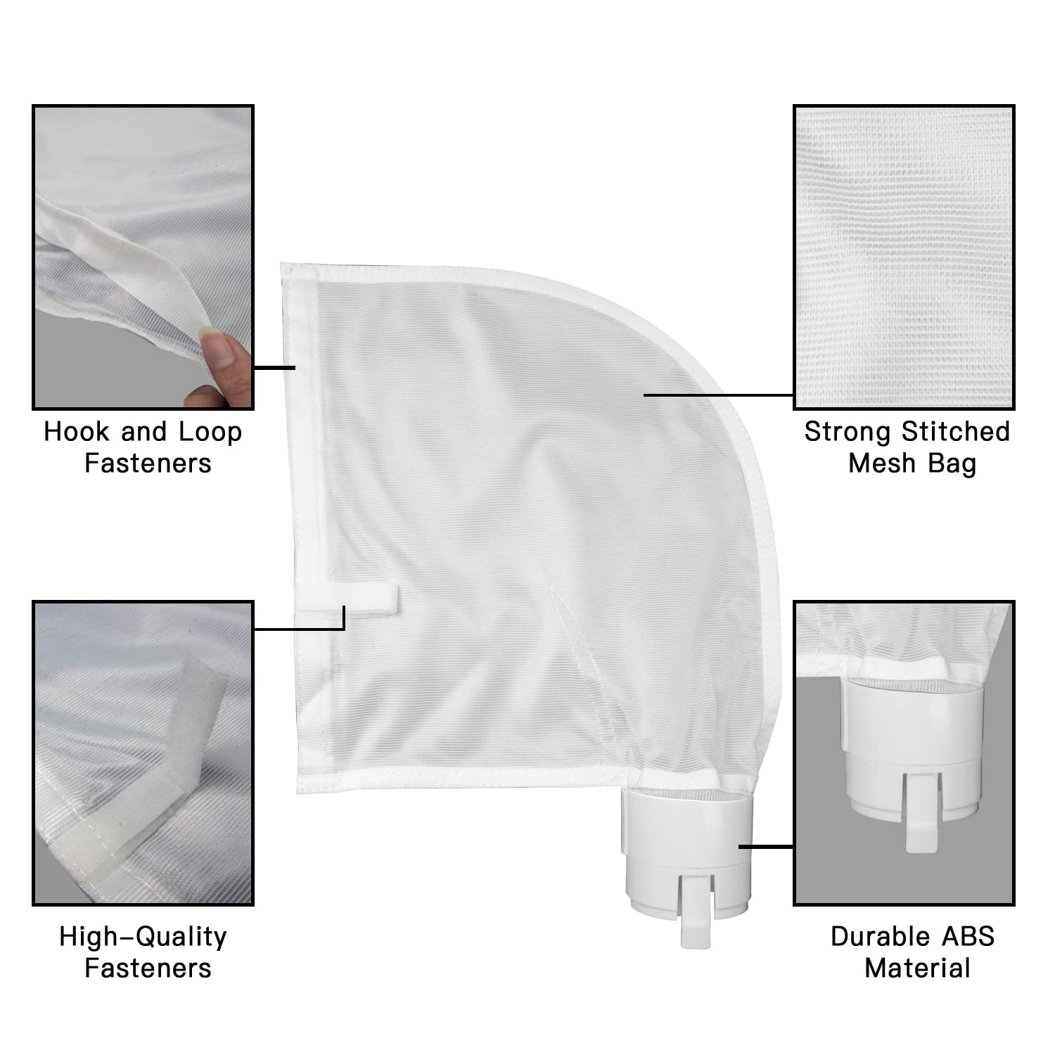 Polaris 360 380 Pool Cleaner Filter Bag with Hook and Loop Closure - 3 Pack, 360V Closure Bag for Efficient Pool Cleaning and Maintenance