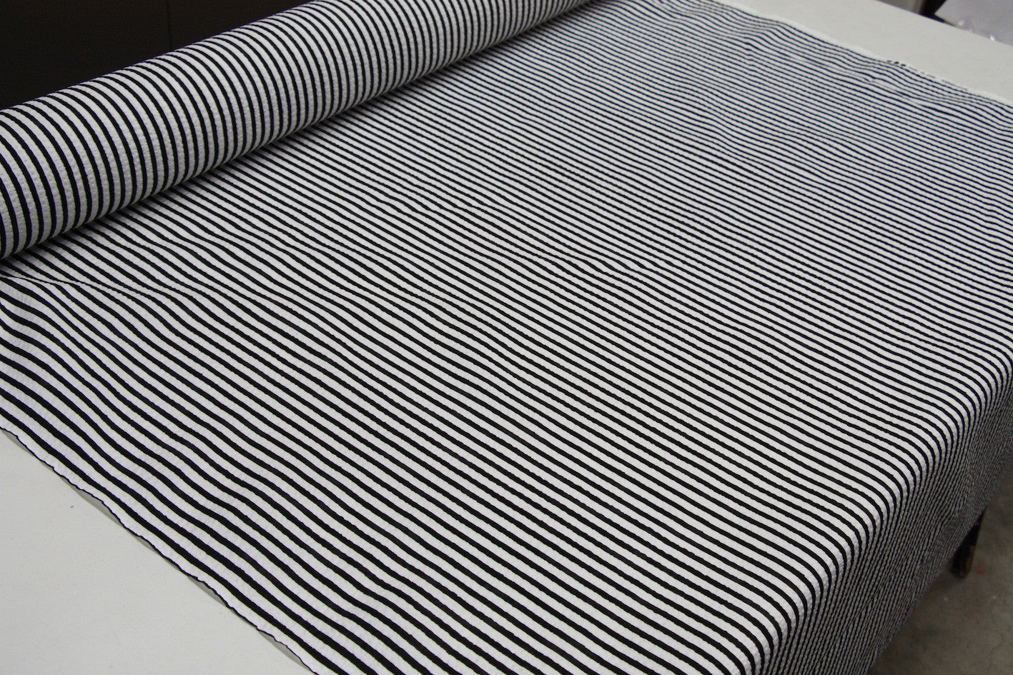 Black Ripple Stripe Patterned Fabric - Premium Textile for Fashion, Home Decor & DIY Crafts | Perfect for Dresses, Curtains, Upholstery & Creative Projects