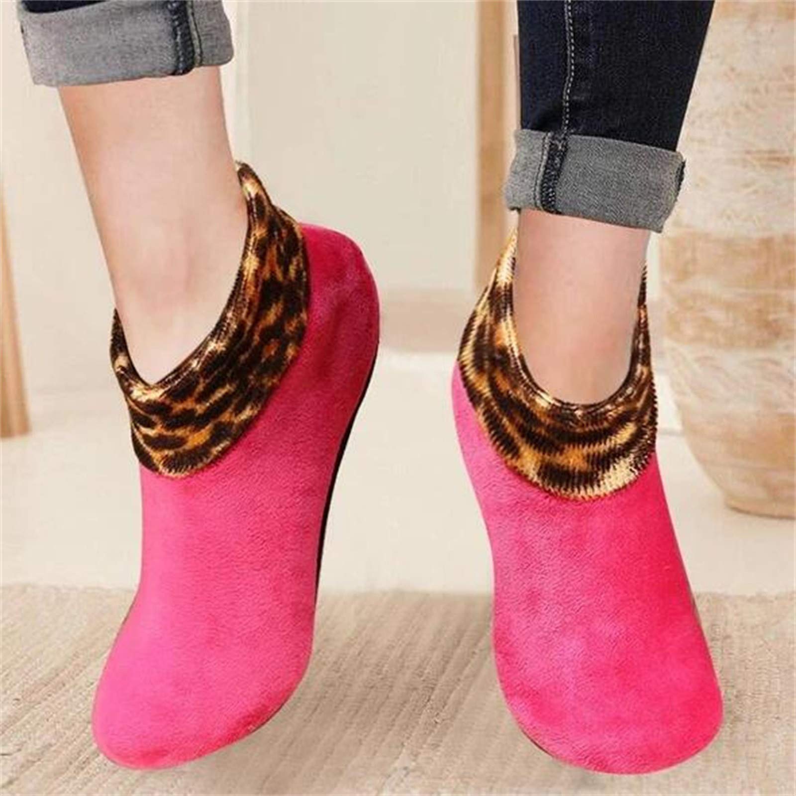 Thermal Cushioned Slipper Socks for Women & Men - Extra Thin, Non-Slip, Stretchable Indoor Winter Socks for Home, Office & Lounge Comfort