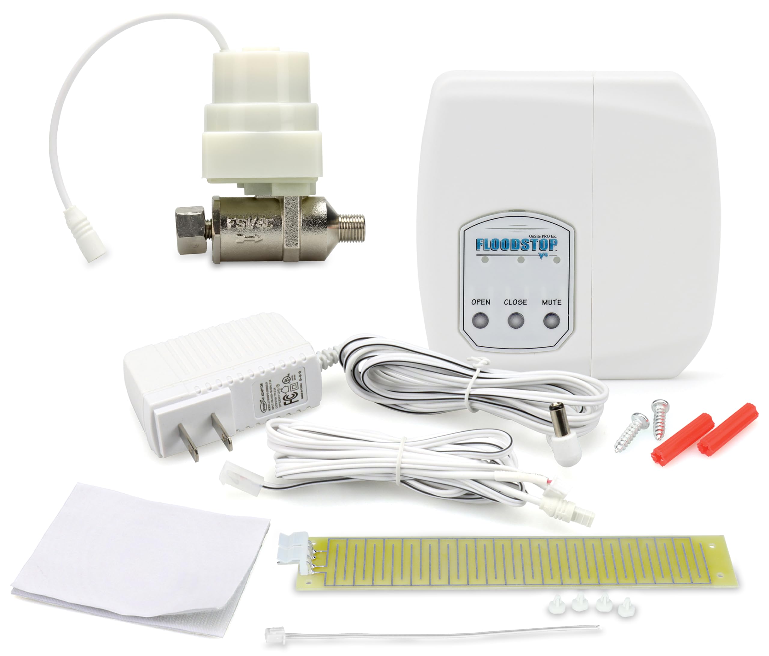 FloodStop Ice Maker Leak Detector Kit with Auto Water Shut-Off & Alarm - 1/4