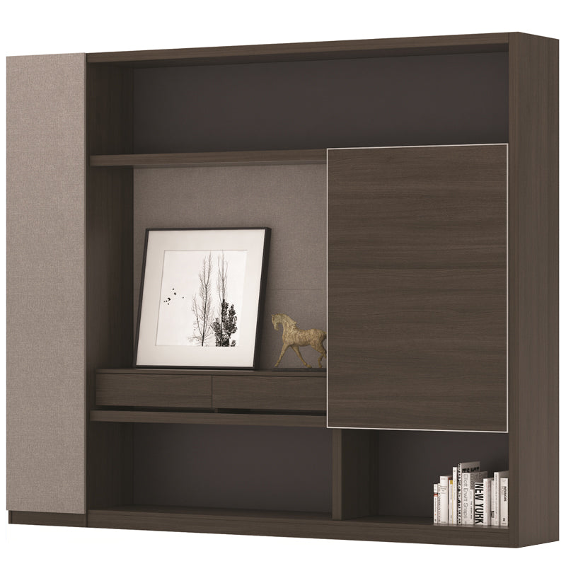 2.4M Carter Display Cabinet in Coffee & Grey - Modern Glass Showcase for Living Room, Dining Room, or Office Decor