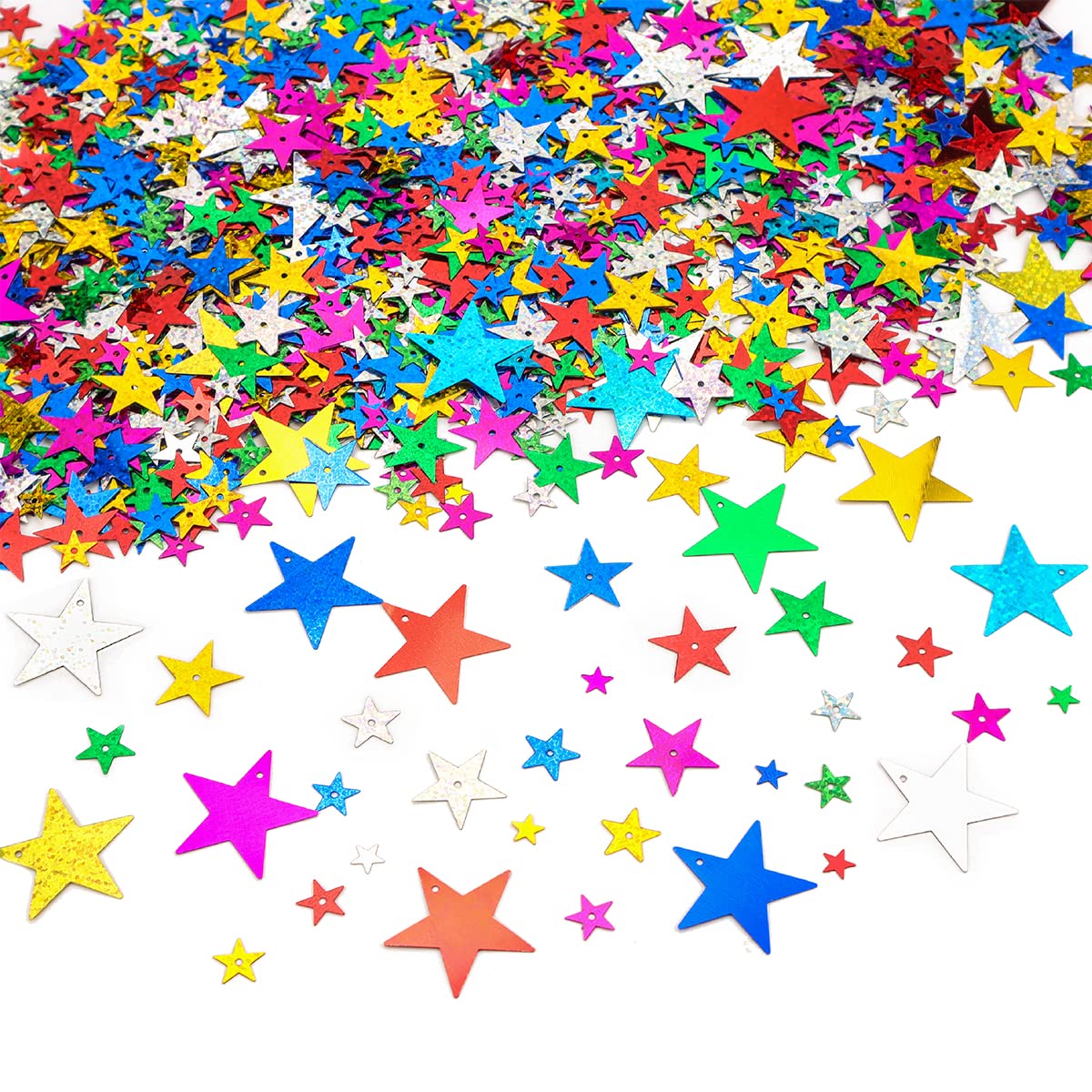 10mm 13mm 20mm 30mm Star Sequins Spangles - Gold Foil Iron on Sequins for DIY Crafts, Greeting Cards, Wedding Decor, Christmas Ornaments, Clothing Embellishment, Jewelry Making
