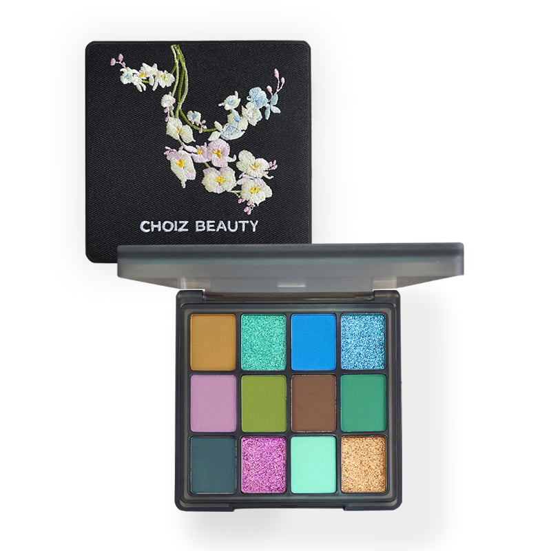 CHOIZ BEAUTY 12-Color Phalaenopsis Eyeshadow Palette - Vegan, Cruelty-Free Makeup for Everyday & Party Looks | Perfect for Professional Makeup Artists & Beginners