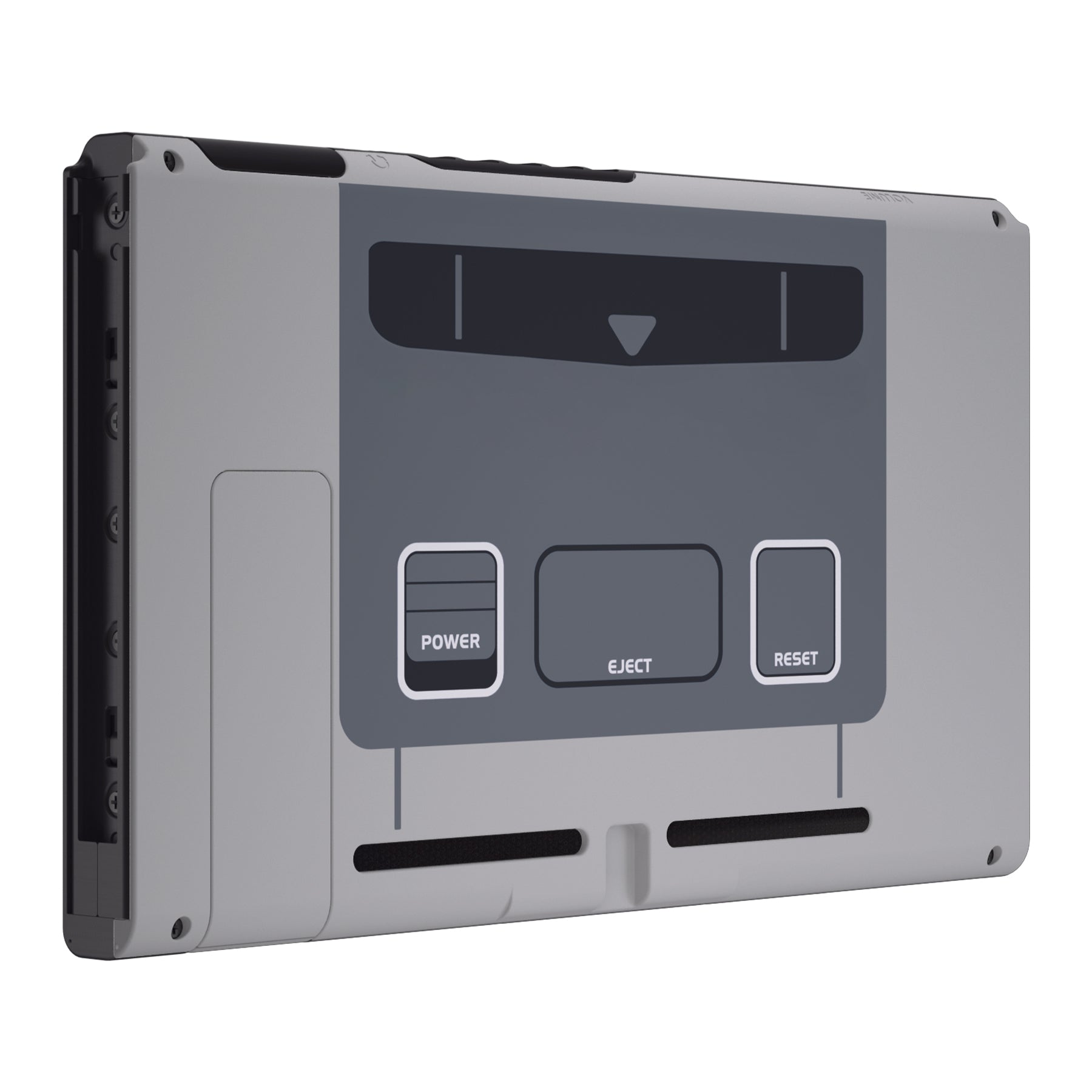 eXtremeRate SFC SNES Classic EU Style Replacement Back Plate with Kickstand for Nintendo Switch Console - Durable Gaming Accessory for Enhanced Comfort & Style