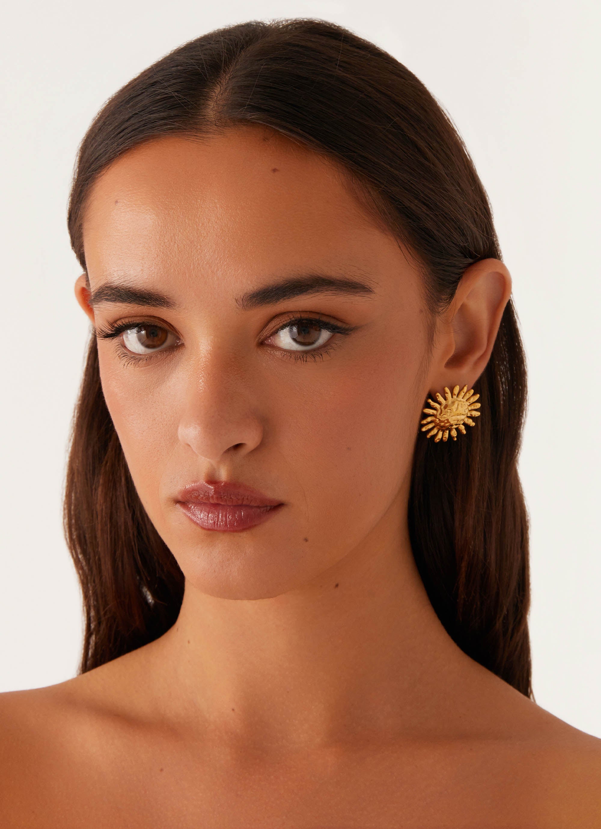 Golden Sun Earrings - 14K Gold Plated Boho Hoop Earrings for Women, Perfect for Summer Festivals & Beach Vacations