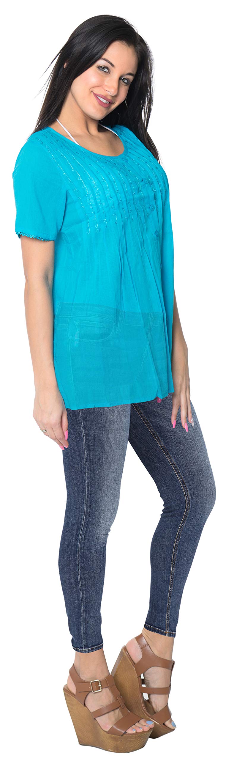 LA LEELA Women's Beach Cover Up Tunics - Lightweight Bathing Suit Cover for Summer, Swimwear Dress for Pool, Beach Vacation & Resort Wear