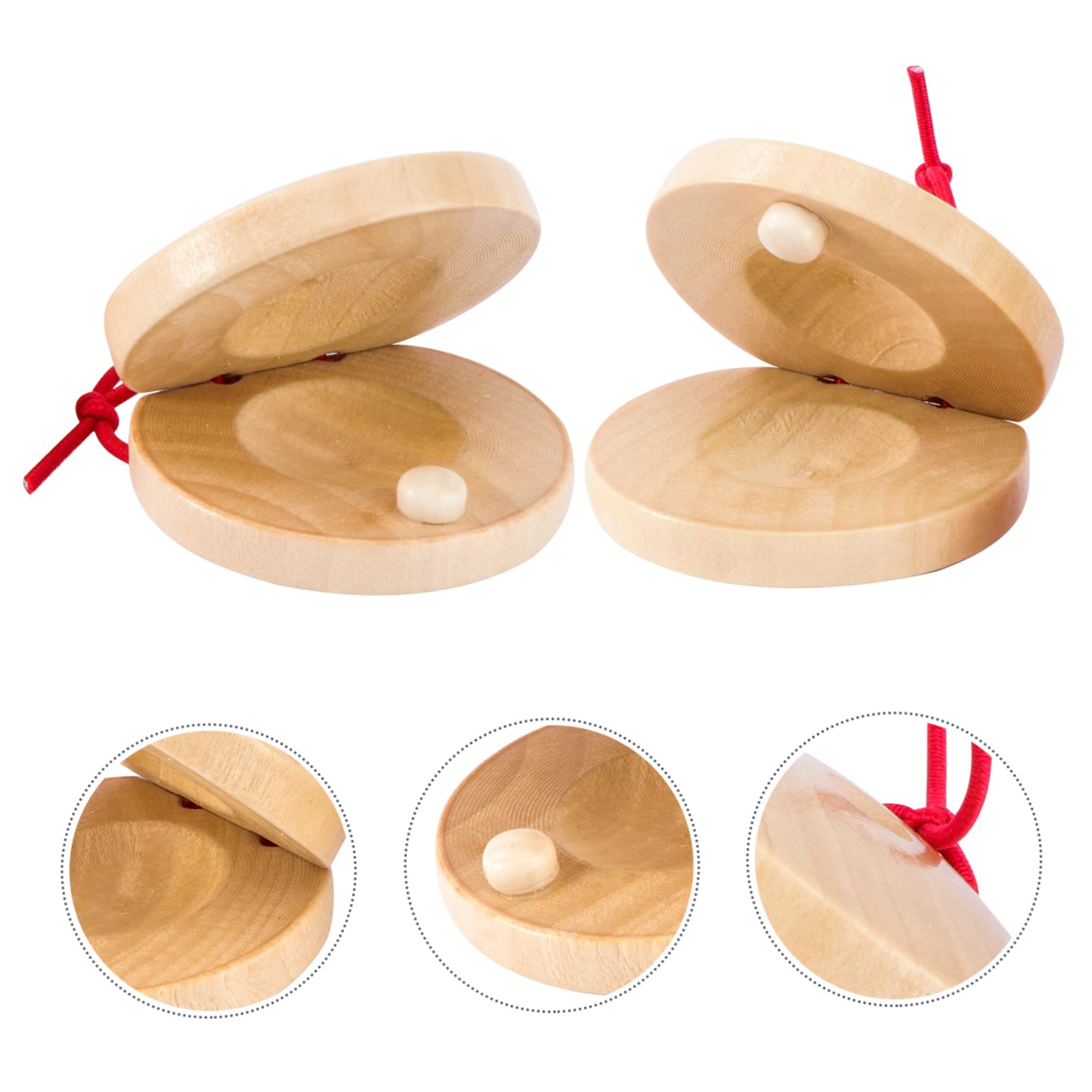 12-Piece Wooden Castanets Finger Snap Toys for Toddlers & Preschoolers - Musical Instruments for Early Childhood Education & Kids Music Play (Ideal for Classroom, Home, and Party Use)
