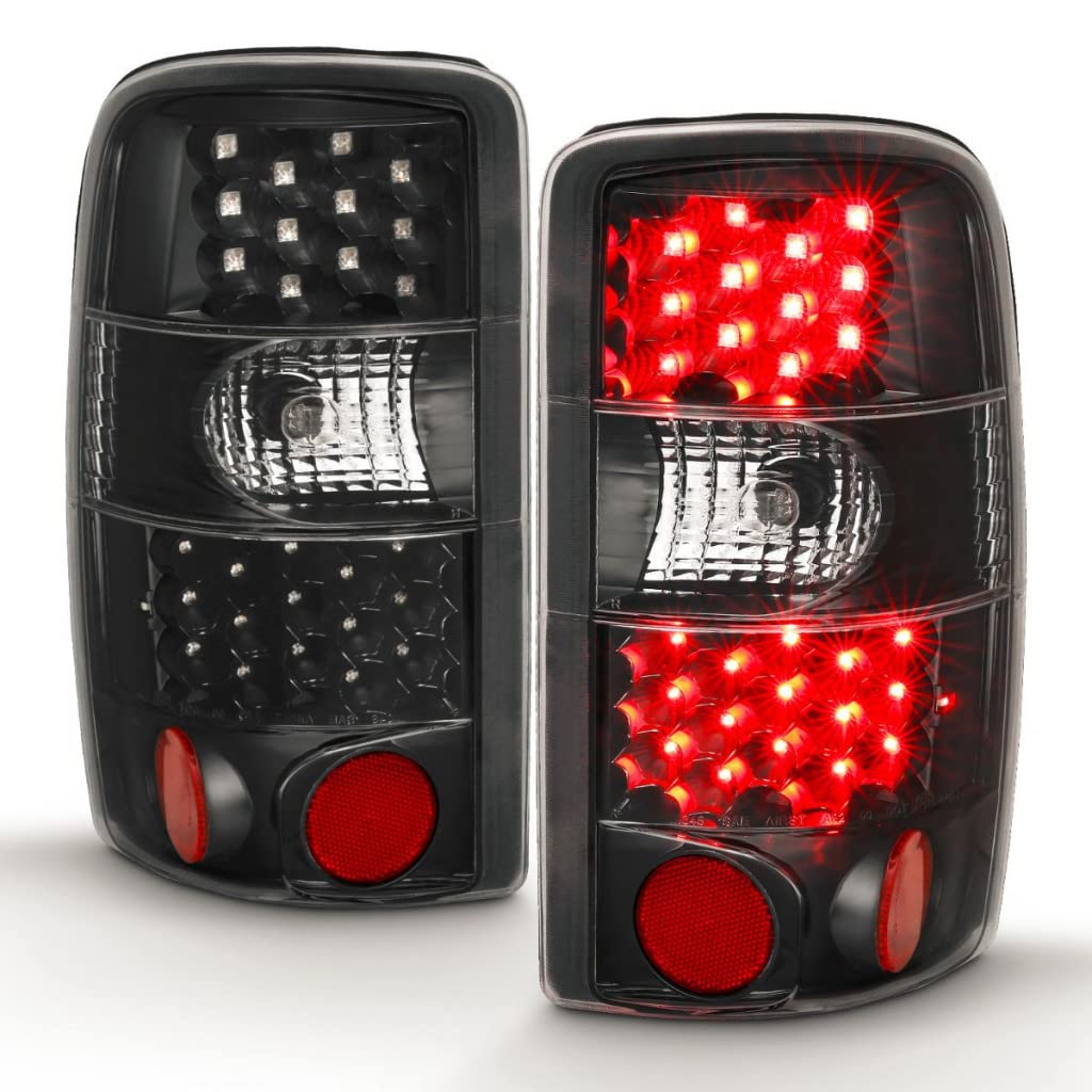 ANZO LED Tail Lights for GMC Sierra 1500 (2000-2006) - Black/Clear Style (Part# 311298) | Upgrade Your Truck Lighting for Night Driving & Enhanced Visibility